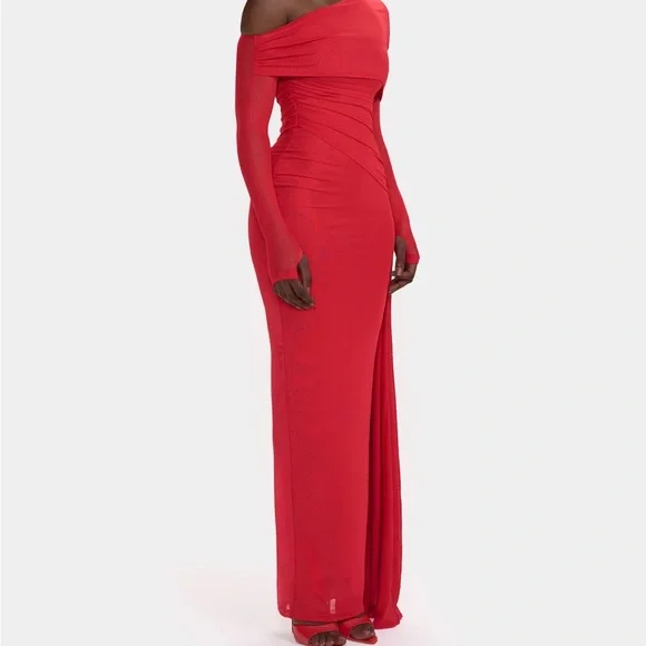 BBX BRAND One-Shoulder Red Dress - Picture 6 of 7